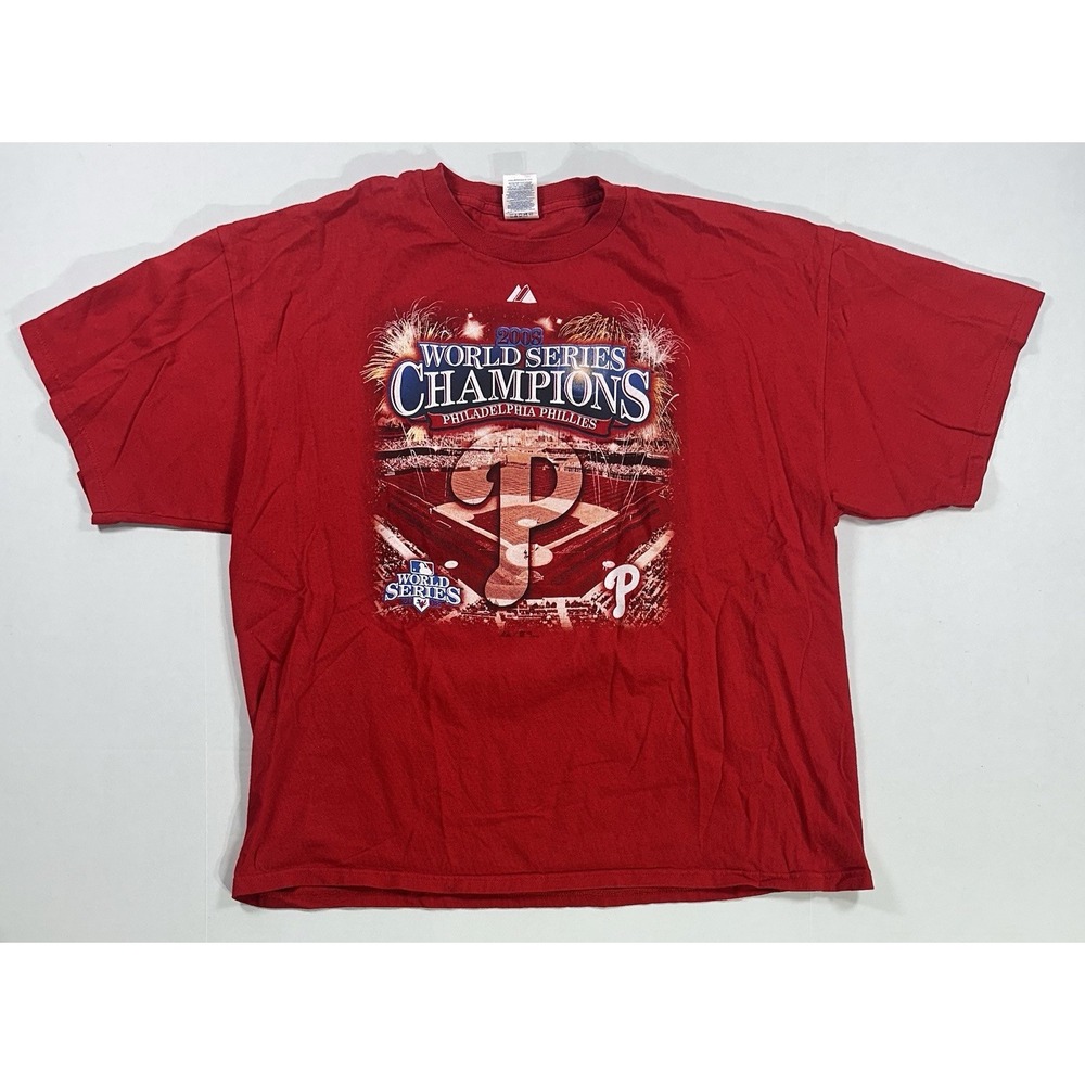 Philadelphia Phillies 2008 World Series Champions T-Shirt 2XL MLB Red